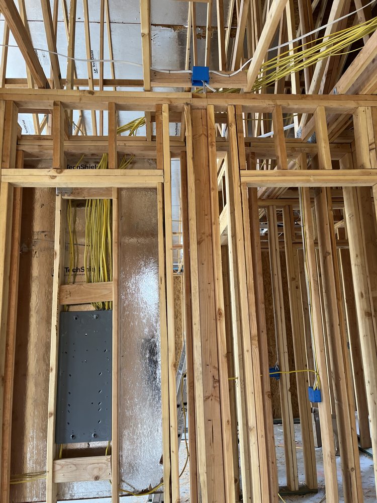 Rough-in electrical wiring for a new build by Golden State Electrician