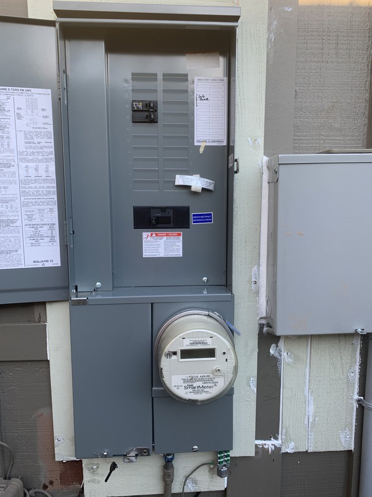 Electrical service panel and meter installation by Golden State Electrician